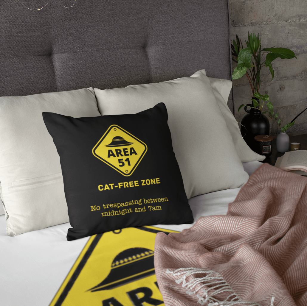 Custom pillow case with area 51 design